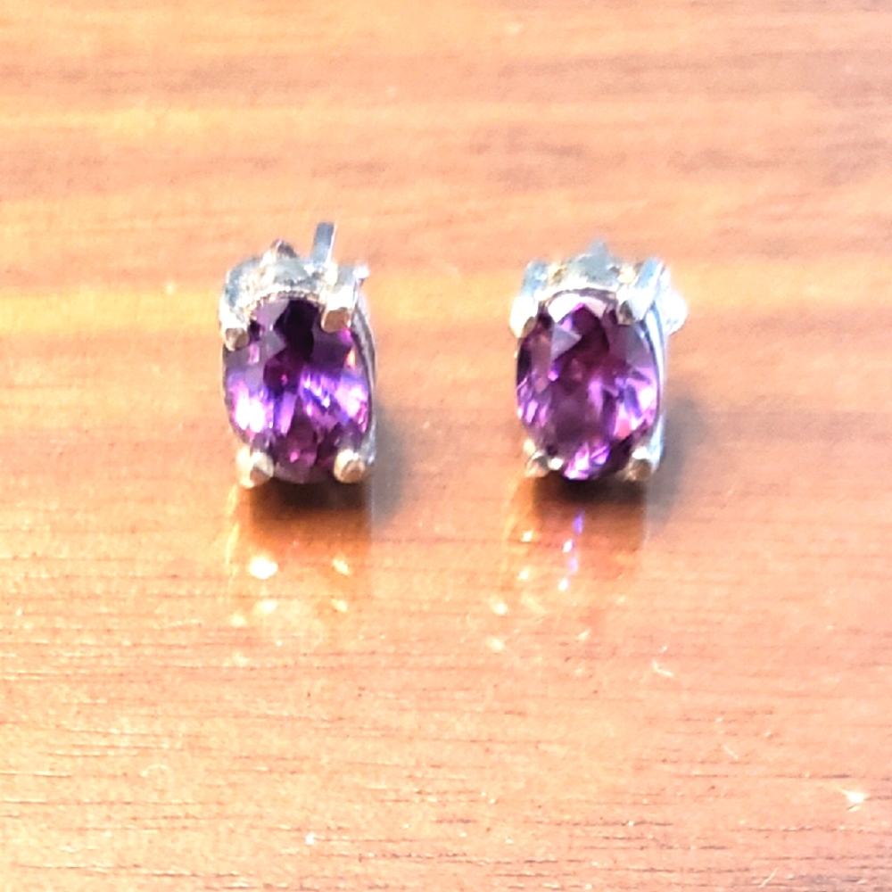 Amethyst Stud Earrings and Pendant